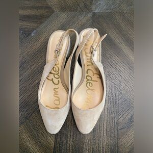 Sam Edelman Lorene Beige Suede Slingback Dress Pump Size 7